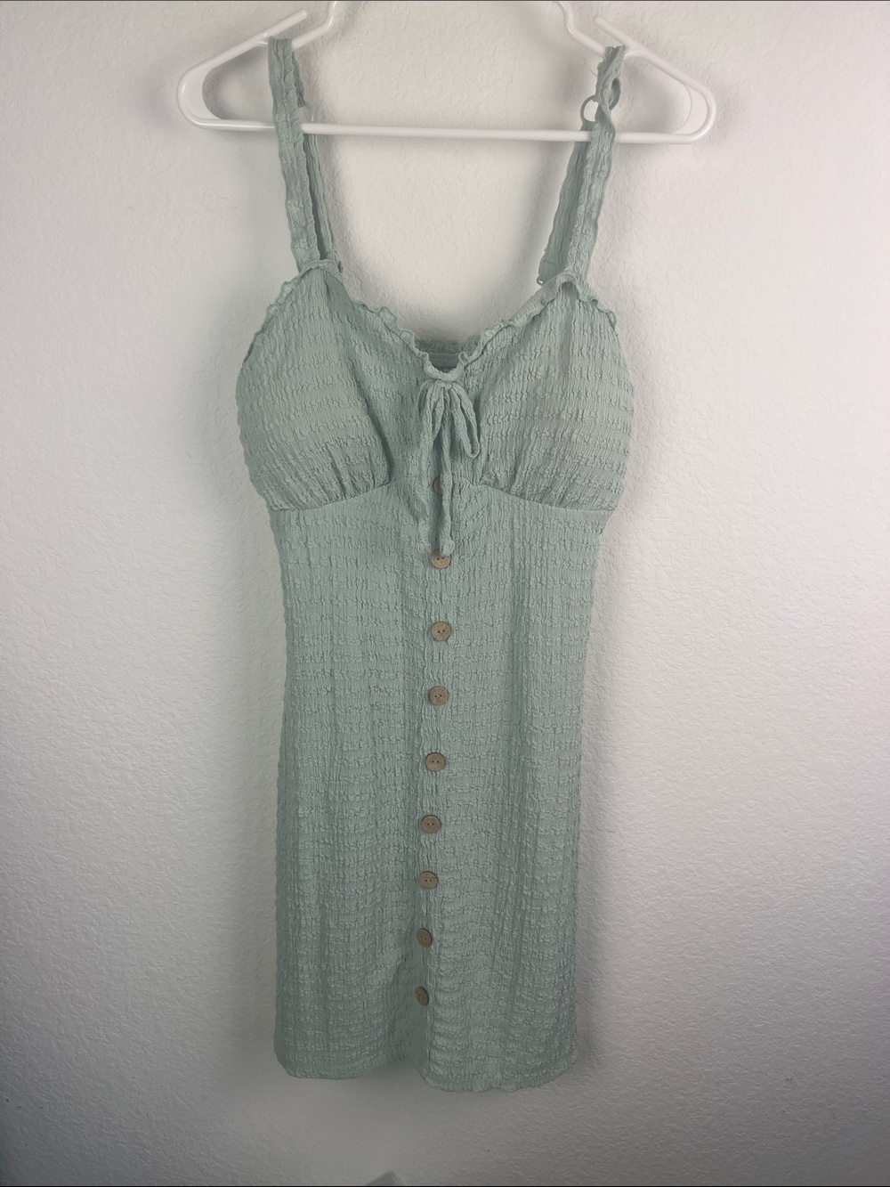 No Boundaries Light Sage Green Smocked Tank Top Dress